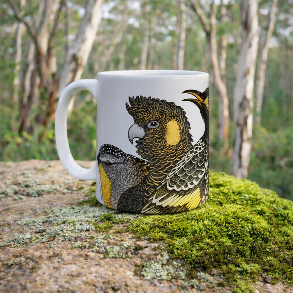 Australian Birds Songbirds, Parrots, Raptors 11oz Ceramic Mug Wattletail