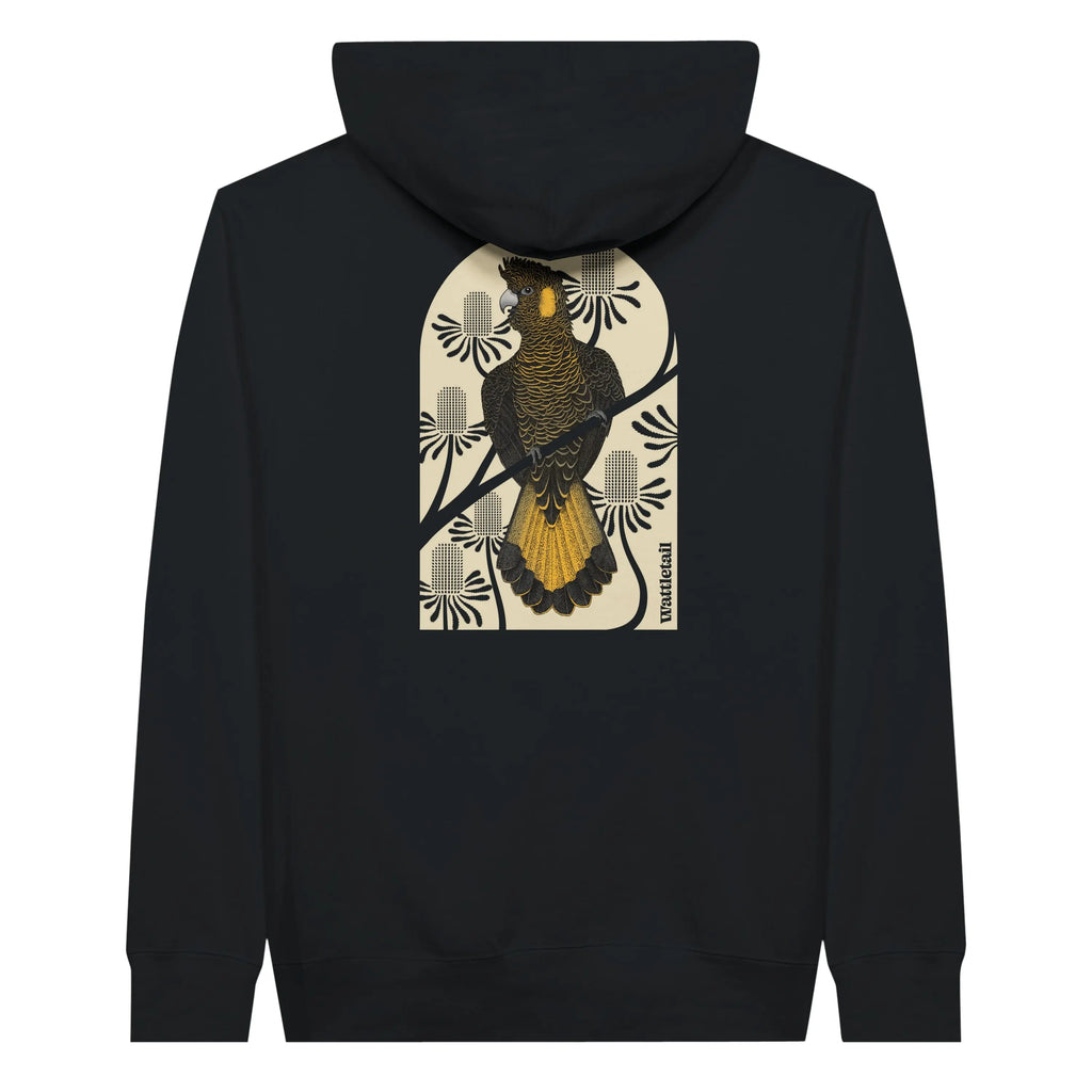 Yellow-tailed Black Cockatoo Unisex Pullover Hoodie Wattletail