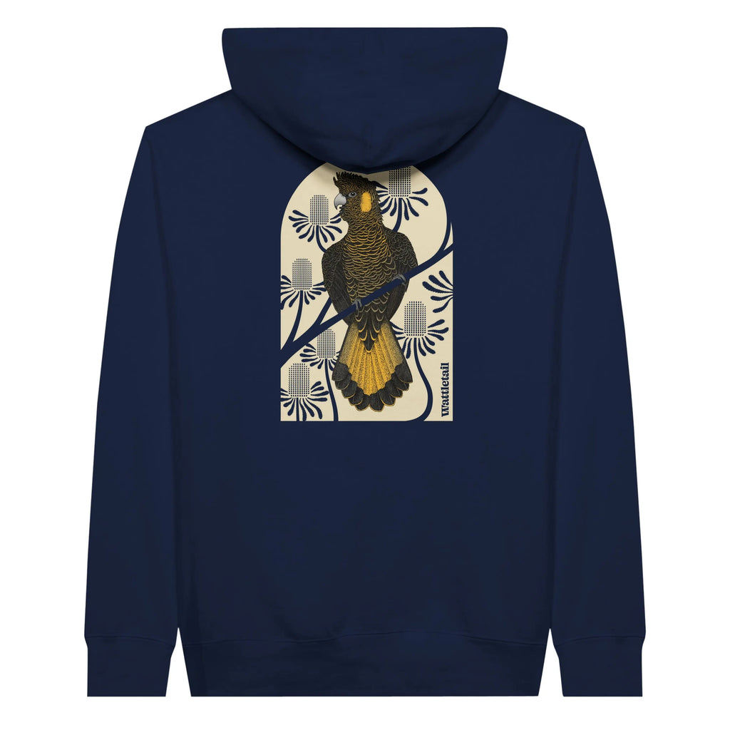 Yellow-tailed Black Cockatoo Unisex Pullover Hoodie Wattletail