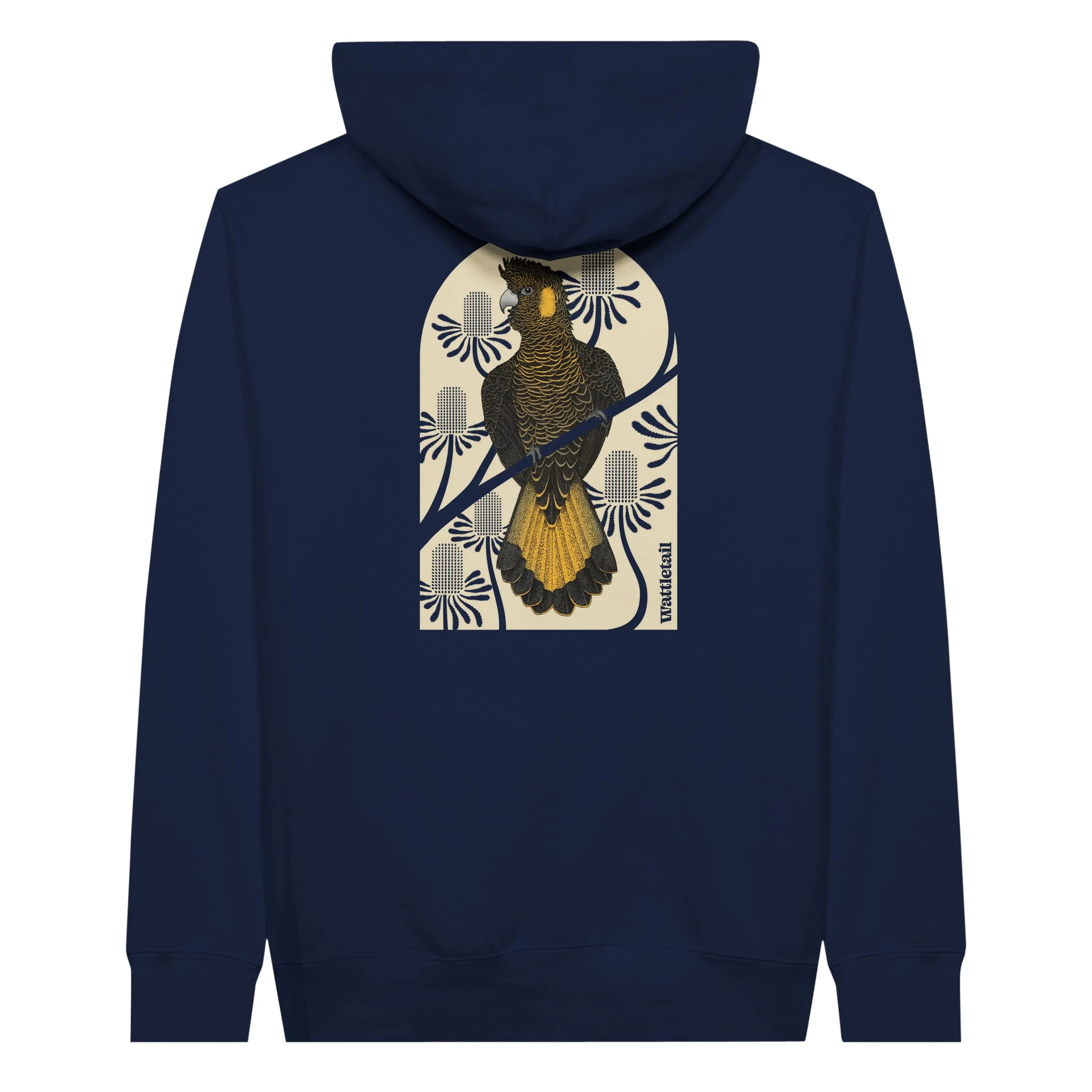 Yellow-tailed Black Cockatoo Unisex Pullover Hoodie Wattletail