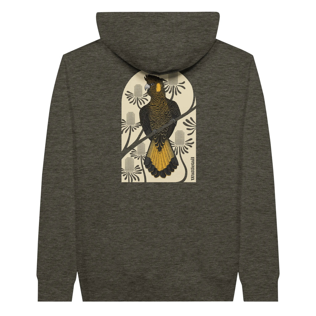 Yellow-tailed Black Cockatoo Unisex Pullover Hoodie Wattletail