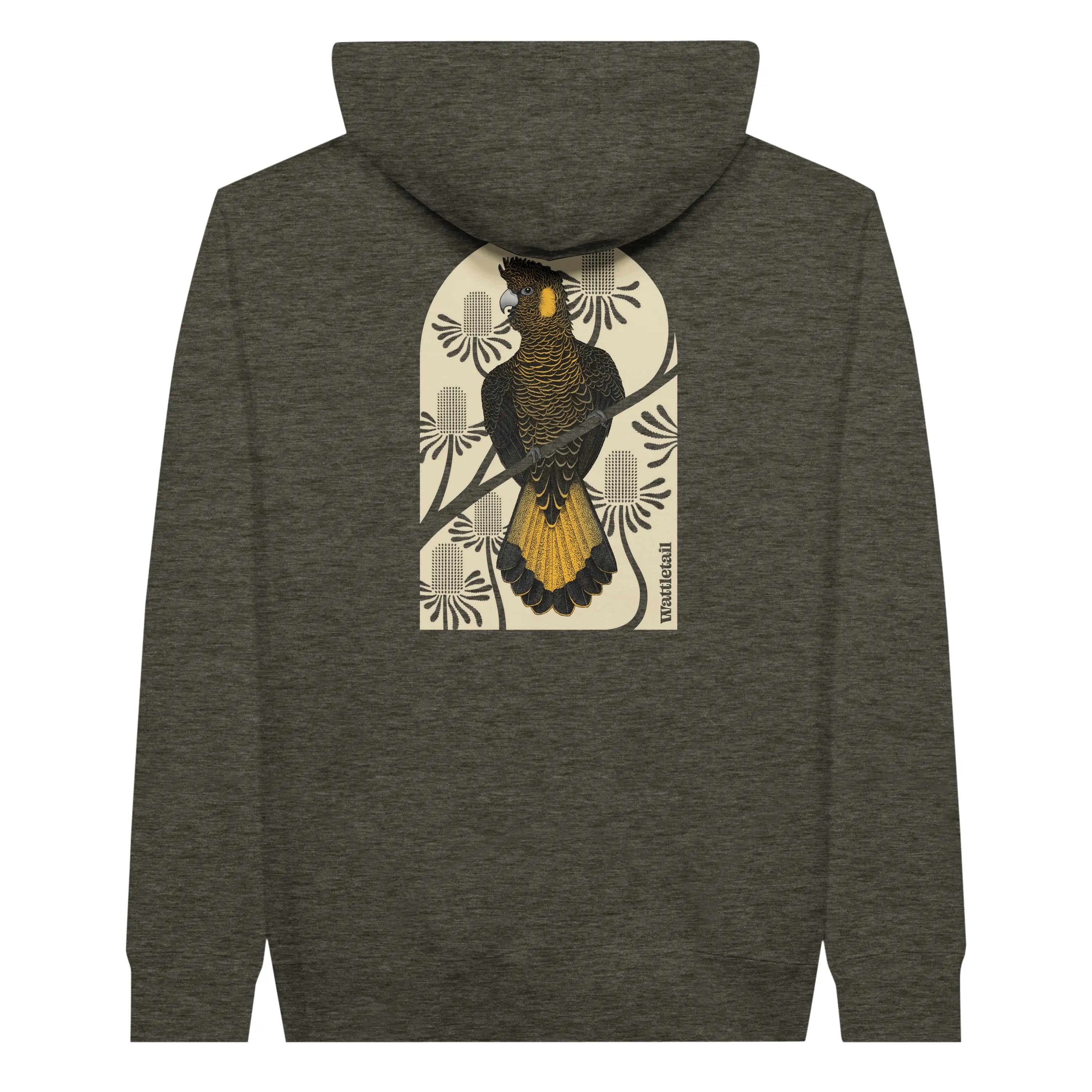 Yellow-tailed Black Cockatoo Unisex Pullover Hoodie Wattletail